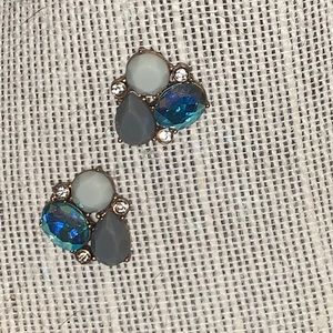 J. Crew Crystal Trio Cluster Stud Studs Earrings!